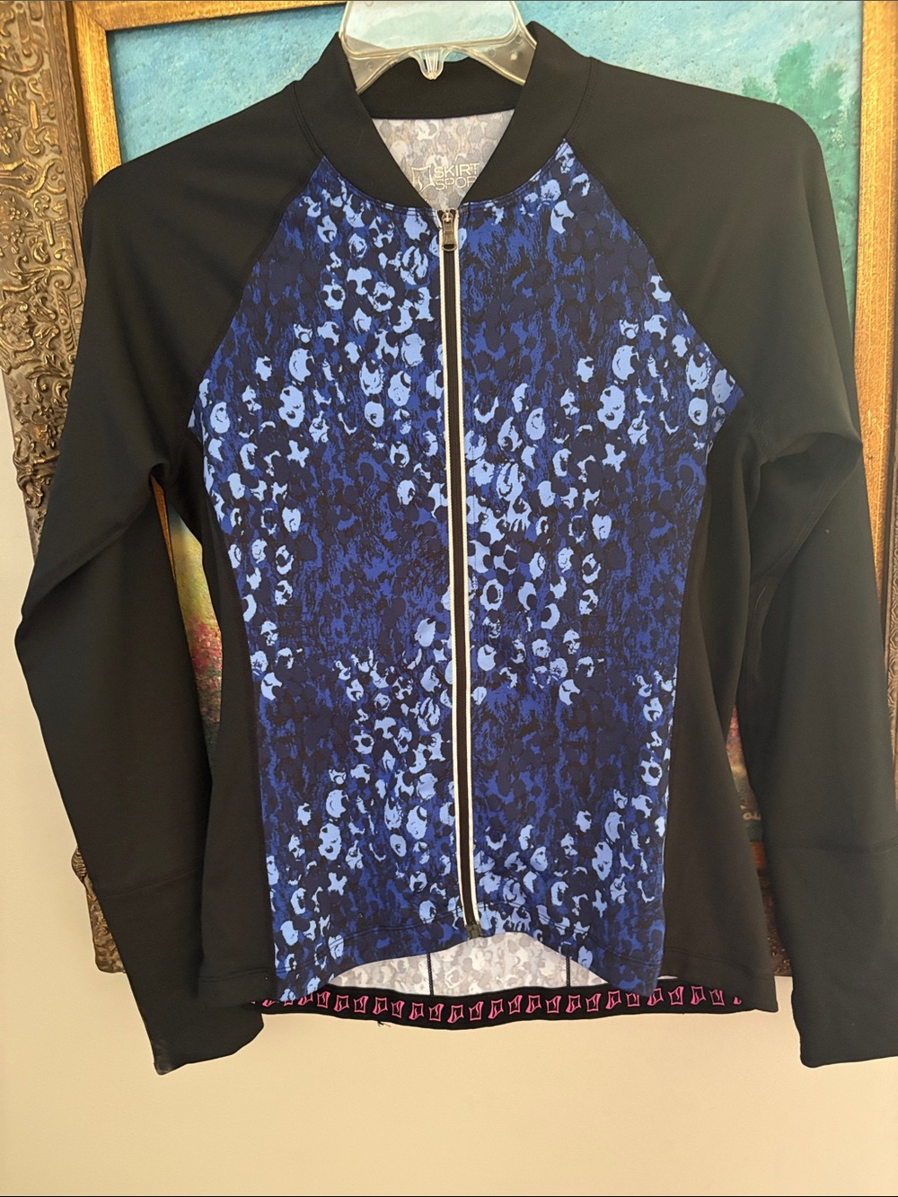 SkirtSports Full Zip Cycling Jacket Blue & Black All Sports Size Small